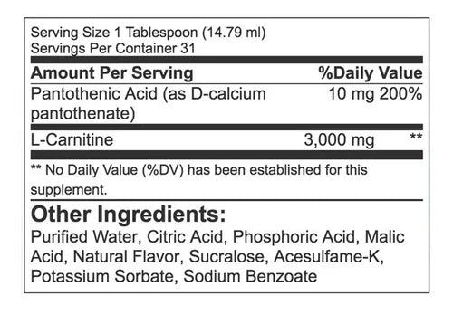 L-CARNITINA  3000MG 31 PORCIONES