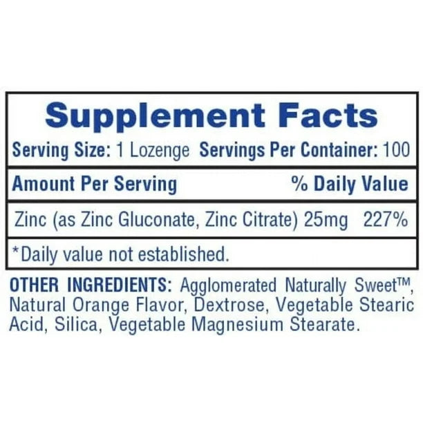 HTP ZINC LOZENGES 100 TABLETAS