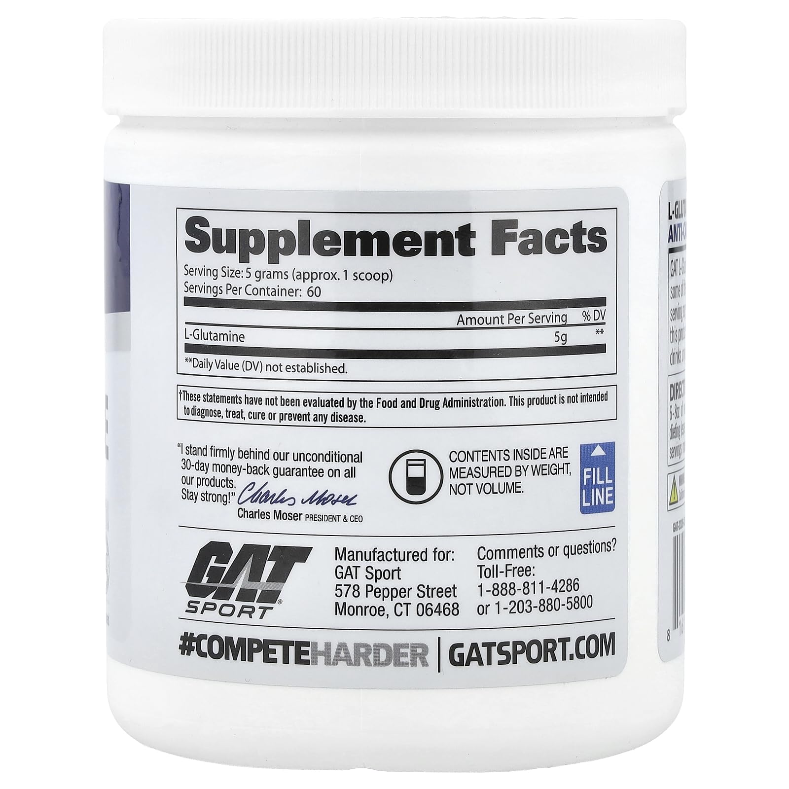 GAT L GLUTAMINE 60 PORCIONES
