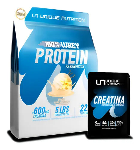 PROTEINA 100% WHEY 2.2 Kg ADICIONADA CON CREATINA UNIQUE N