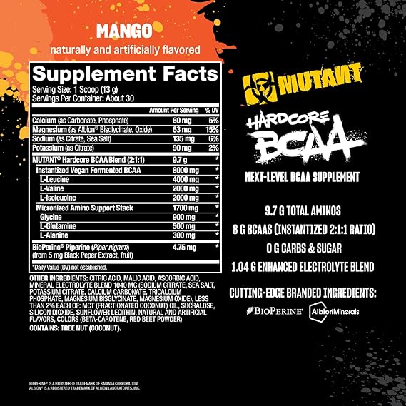 MUTANT HARDCORE BCAA 30 PORCIONES