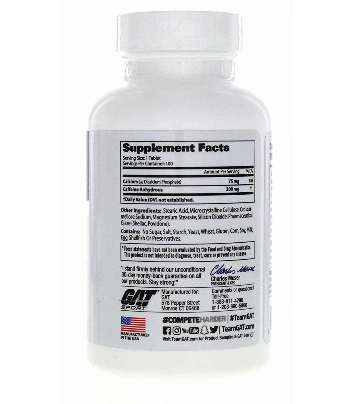 GAT CAFFEINE 100 TABLETAS