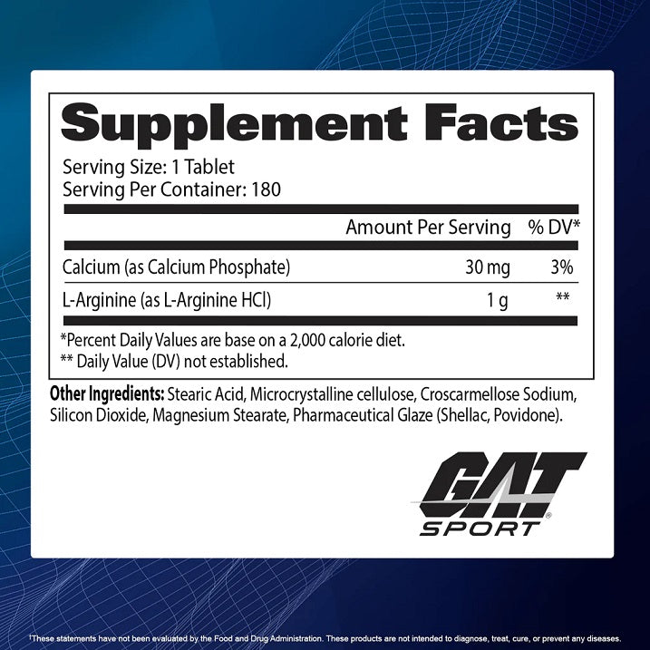 GAT L-ARGININE 180 TABLETAS