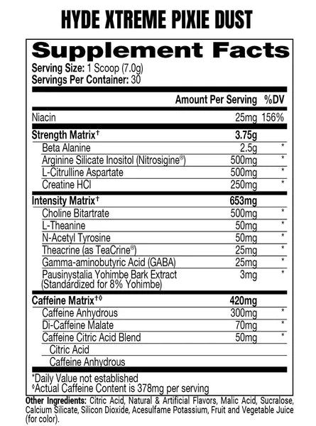 HYDE XTREME PRE ENTRENO 30 PORCIONES